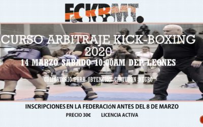 Curso arbitraje Kickboxing 2020