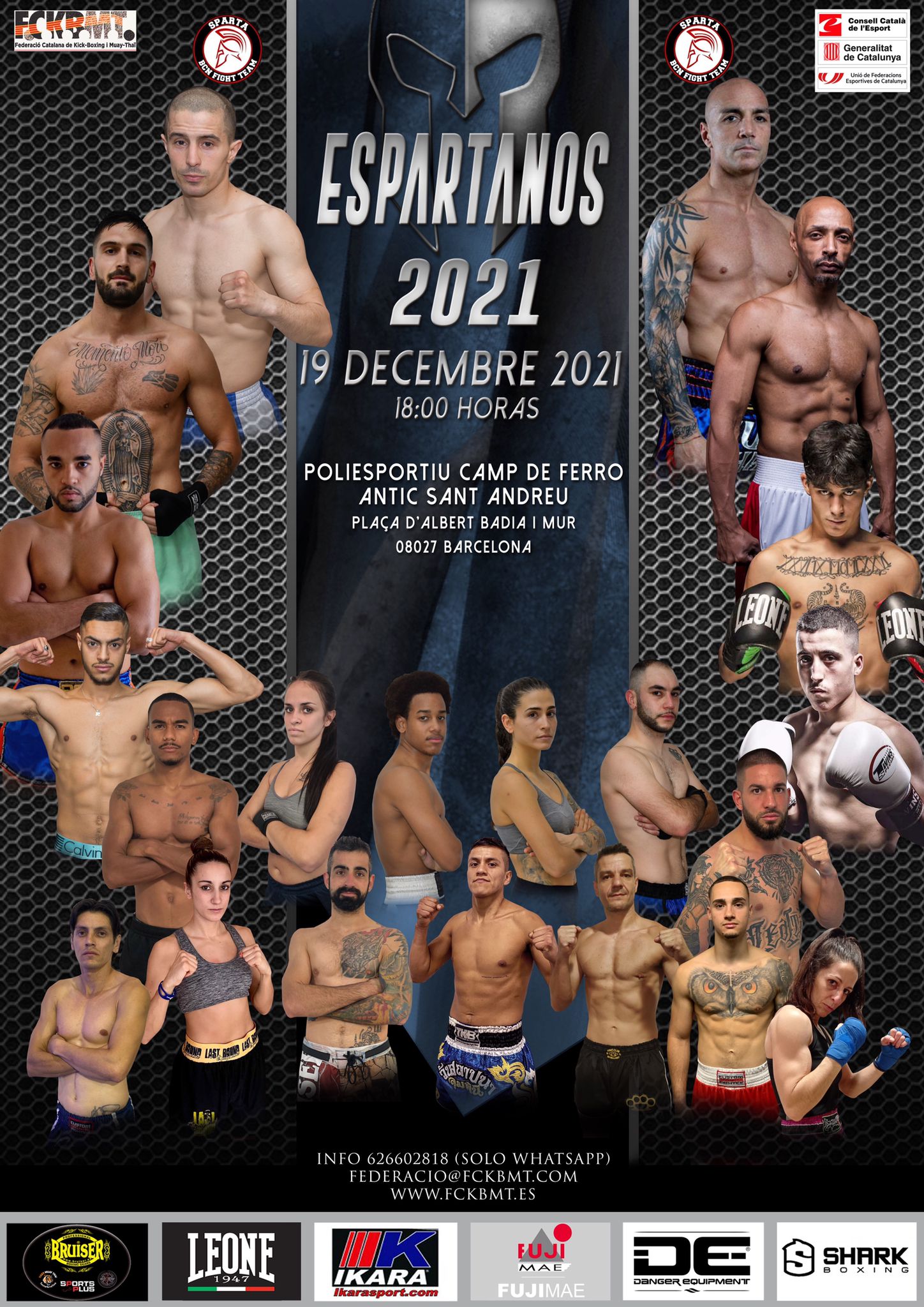 Poster del evento donde salen los peleadores y la fecha y hora del mismo el 19 de diciembre de 2021